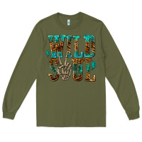 Army Green wild soul with skeleton hand Long Sleeve Tee - texasbilliewilder