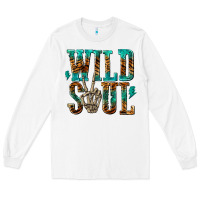White wild soul with skeleton hand Long Sleeve Tee - texasbilliewilder
