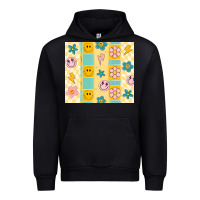 Black retro daisy Urban Hoodie - MaliasSmallBusiness