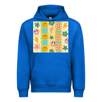 Cobalt retro daisy Urban Hoodie - MaliasSmallBusiness