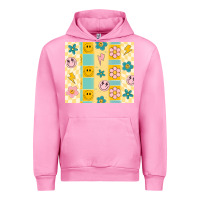 Fuchsia Pink retro daisy Urban Hoodie - MaliasSmallBusiness