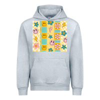 Heather Grey retro daisy Urban Hoodie - MaliasSmallBusiness