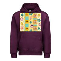 Mauve Wine retro daisy Urban Hoodie - MaliasSmallBusiness