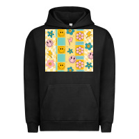 Pigment Black retro daisy Urban Hoodie - MaliasSmallBusiness