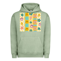 Pigment Oil Green retro daisy Urban Hoodie - MaliasSmallBusiness