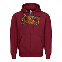 Burgundy joy highland cow Zipper Hoodie - RanaPortraitStore