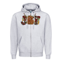 Heather Grey joy highland cow Zipper Hoodie - RanaPortraitStore