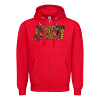 Red joy highland cow Zipper Hoodie - RanaPortraitStore