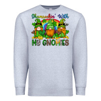 Heather Grey shamrockin with my gnomies Premium Sweatshirt - Artiststas