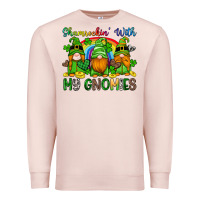 Pale Pink shamrockin with my gnomies Premium Sweatshirt - Artiststas