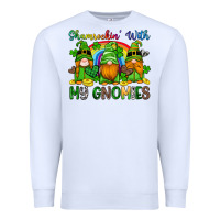 White shamrockin with my gnomies Premium Sweatshirt - Artiststas