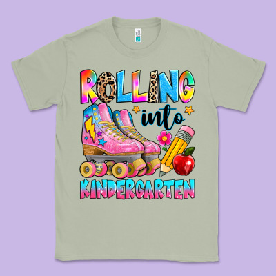 Rolling Into Kindergarten Grade Classic Tee Designed By Texasbilliewilder