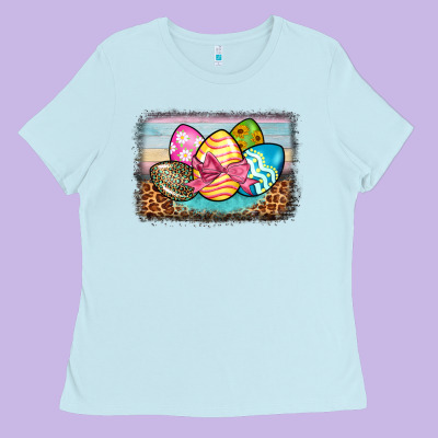 Easter Egg Background Ladies Tee Designed By Barkaloodesign