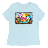 Baby Blue easter egg background Ladies Tee - BarkalooDesign