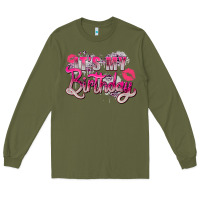Army Green pink it's my birthday Long Sleeve Tee - Zillion Design Studio
