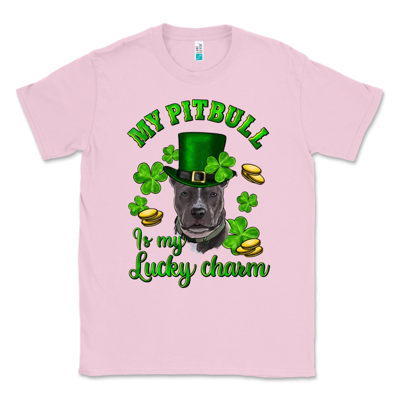 St Patricks Day My Pitbuli My Lucky Charm With Hat Classic Tee by RanaPortraitStore | Teevron
