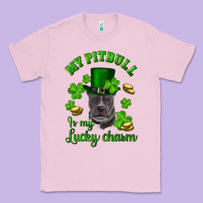 St Patricks Day My Pitbuli My Lucky Charm With Hat Classic Tee Designed By Ranaportraitstore