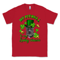 Red st patricks day my pitbuli my lucky charm with hat Classic Tee - RanaPortraitStore