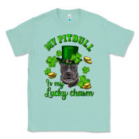 Seafoam st patricks day my pitbuli my lucky charm with hat Classic Tee - RanaPortraitStore