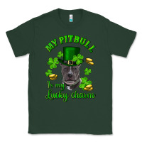 Sports Green st patricks day my pitbuli my lucky charm with hat Classic Tee - RanaPortraitStore