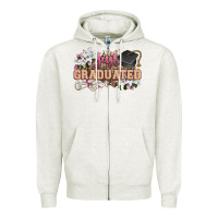 Oatmeal Heather just graduated Zipper Hoodie - Zillion Design Studio