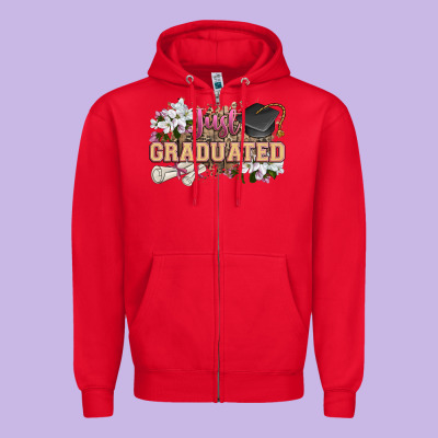 Just Graduated Zipper Hoodie Designed By Zillion Design Studio