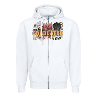 White just graduated Zipper Hoodie - Zillion Design Studio