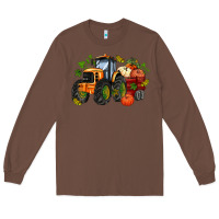 Chestnut fall tractor with pumpkin Long Sleeve Tee - AdoDesignShop