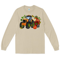 Mushroom fall tractor with pumpkin Long Sleeve Tee - AdoDesignShop