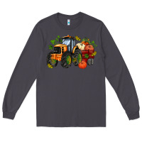 Smoke fall tractor with pumpkin Long Sleeve Tee - AdoDesignShop