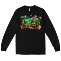 Black christmas trees with football Long Sleeve Tee - Zillion Design Studio