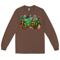 Chestnut christmas trees with football Long Sleeve Tee - Zillion Design Studio