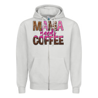 Dove Grey mama needs coffee tbw Zipper Hoodie - texasbilliewilder