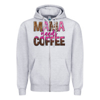 Heather Grey mama needs coffee tbw Zipper Hoodie - texasbilliewilder