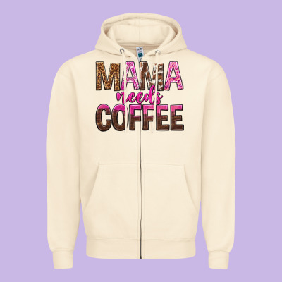Mama Needs Coffee Tbw Zipper Hoodie Designed By Texasbilliewilder
