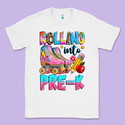 Rolling Into Pre K Grade Classic Tee Designed By Texasbilliewilder