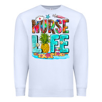 White nurse life summer Premium Sweatshirt - AdoDesignShop