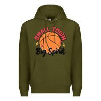 Army Green small town big spirit Premium Hoodie - MaliasSmallBusiness