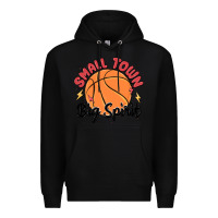 Black small town big spirit Premium Hoodie - MaliasSmallBusiness