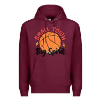 Burgundy small town big spirit Premium Hoodie - MaliasSmallBusiness