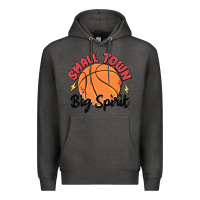 Charcoal Heather small town big spirit Premium Hoodie - MaliasSmallBusiness