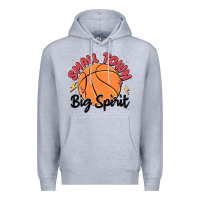Heather Grey small town big spirit Premium Hoodie - MaliasSmallBusiness