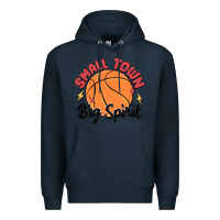 Navy small town big spirit Premium Hoodie - MaliasSmallBusiness