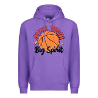 Purple small town big spirit Premium Hoodie - MaliasSmallBusiness