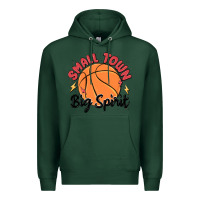 Sports Green small town big spirit Premium Hoodie - MaliasSmallBusiness