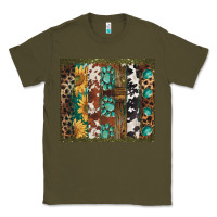 Army Green western patterns brushstroke Classic Tee - BarkalooDesign
