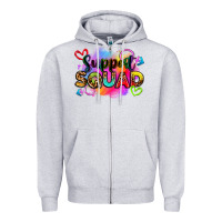 Heather Grey support squad Zipper Hoodie - Zillion Design Studio