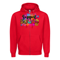 Red support squad Zipper Hoodie - Zillion Design Studio