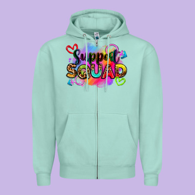 Support Squad Zipper Hoodie Designed By Zillion Design Studio