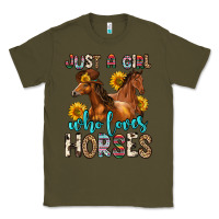 Army Green just a girl who loves horses Classic Tee - Zillion Design Studio